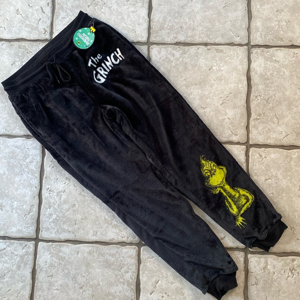 Dr. Seuss The Grinch -  Warm & Plush Pajama Bottom - Size L - Black - NWT